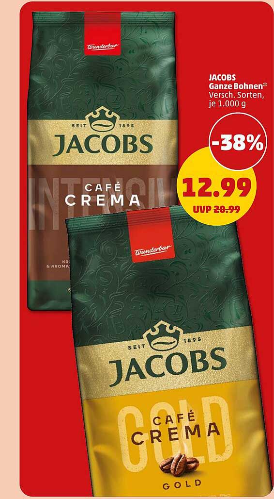 JACOBS Ganze Bohnen Café Crema - 1.000 g