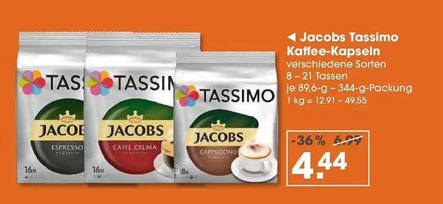 Jacobs Tassimo Kaffee-Kapseln verschiedene Sorten 8 - 21 Tassen