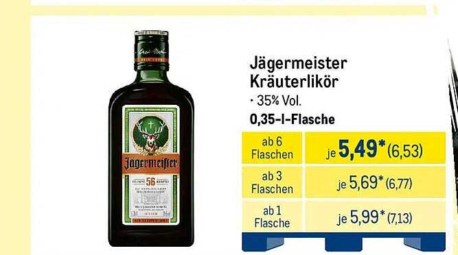 Jägermeister Kräuterlikör · 0,35 l-Flasche