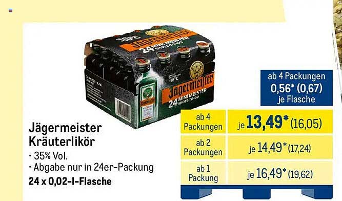 Jägermeister Kräuterlikör 24 x 0,02-l-Flasche