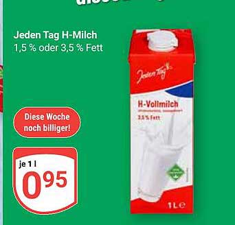Jeden Tag H-Milch 1,5 % oder 3,5 % Fett