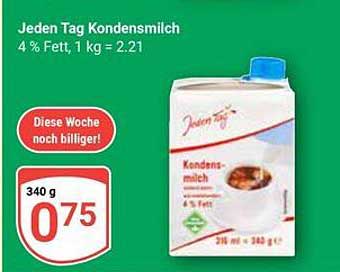 Jeden Tag Kondensmilch 4 % Fett, 340 g