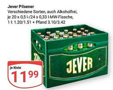 Jever Pilsener - Verschiedene Sorten, auch Alkoholfrei