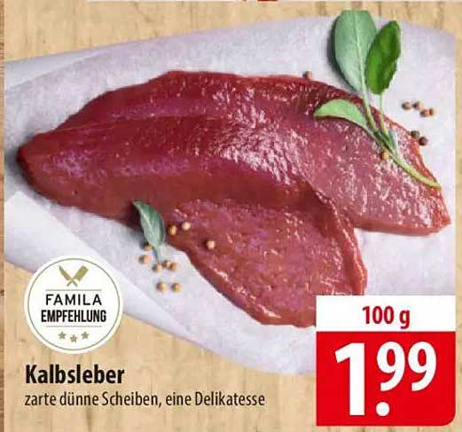 Kalbsleber - zarte dünne Scheiben, eine Delikatesse