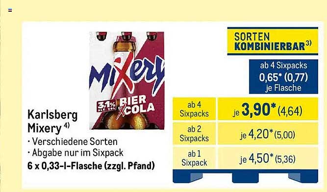 Karlsberg Mixery Bier & Cola 6 x 0,33 l-Flasche