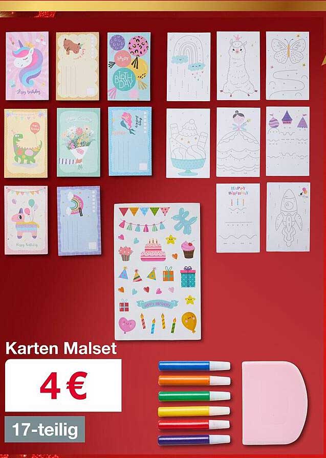 Karten Malset 17-teilig