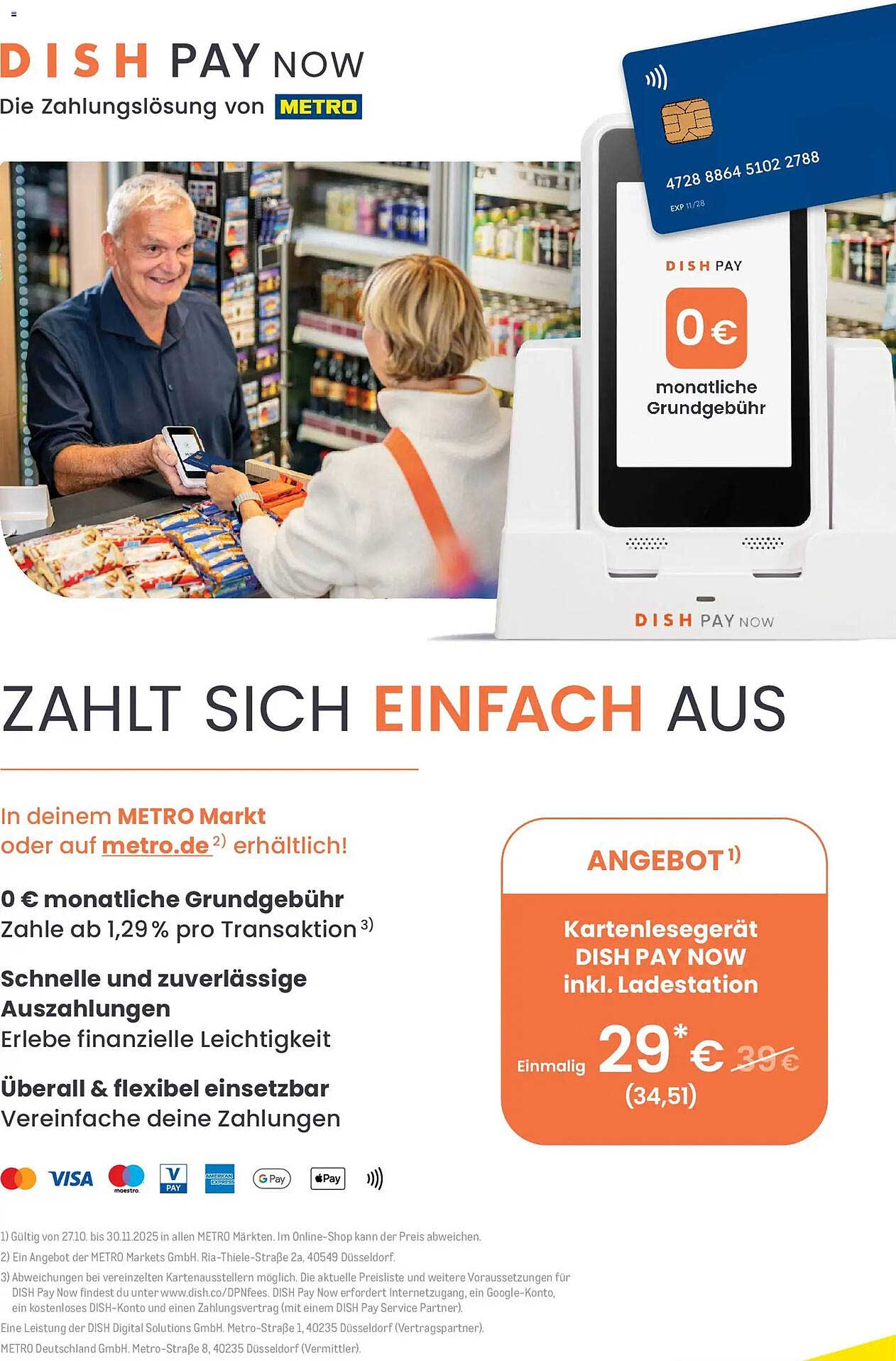 Kartenlesegerät DISH PAY NOW inkl. Ladestation