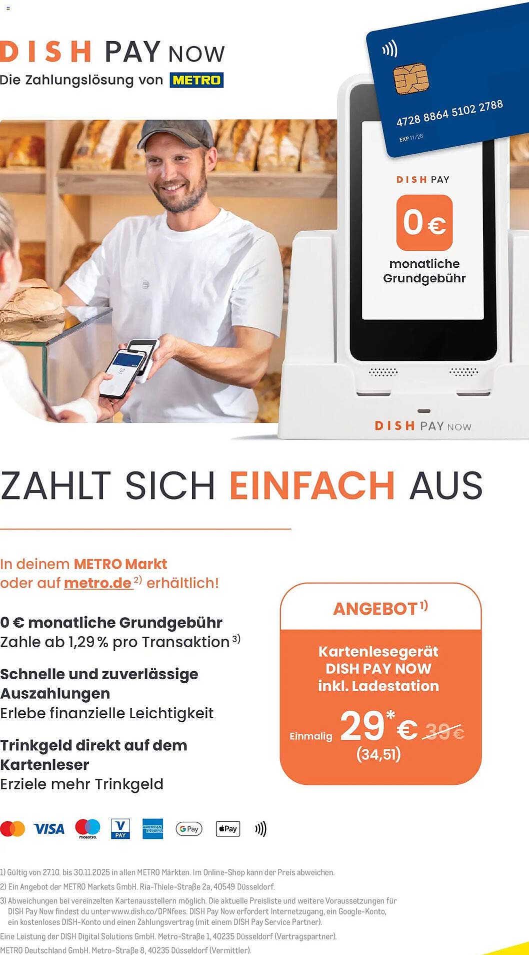 Kartenlesegerät DISH PAY NOW inkl. Ladestation