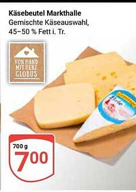 Käsebeutel Markthalle - Gemischte Käseauswahl, 45-50 % Fett i. Tr.