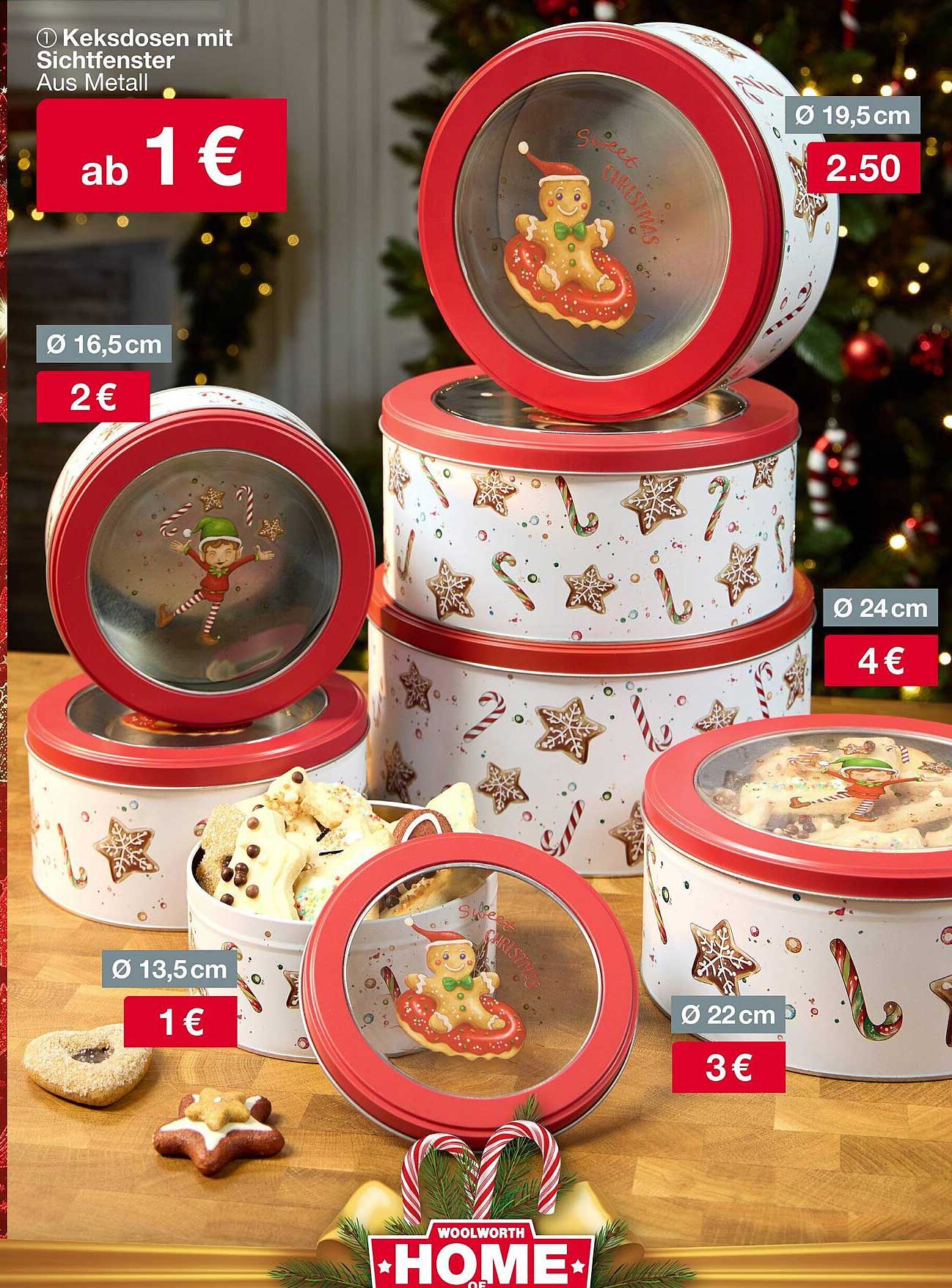 Keksdosen mit Sichtfenster aus Metall