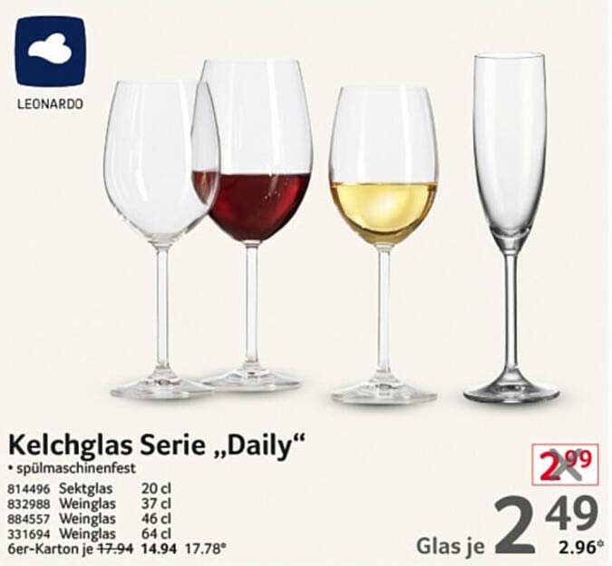 Kelchglas Serie „Daily“ von Leonardo