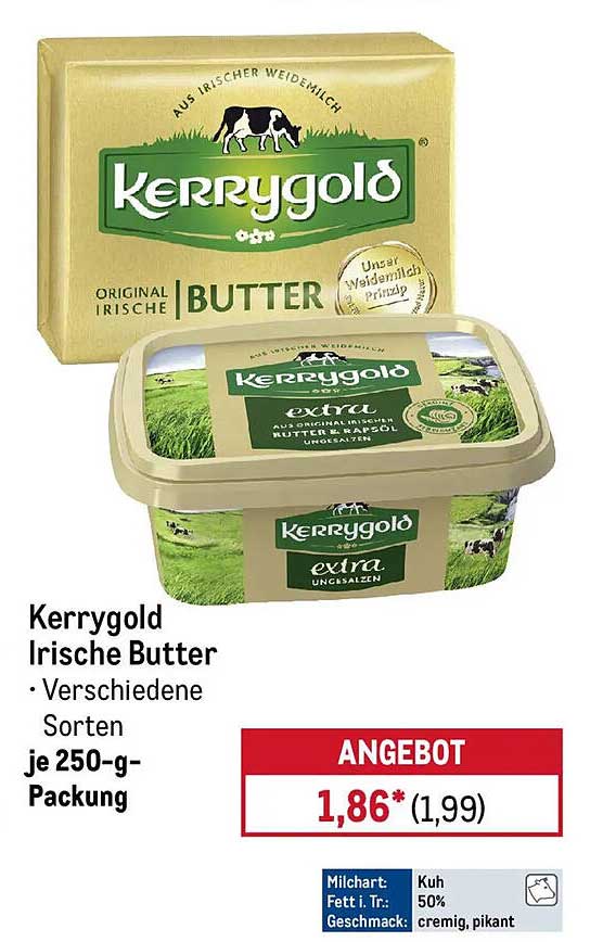 Kerrygold Irische Butter - Verschiedene Sorten je 250-g-Packung