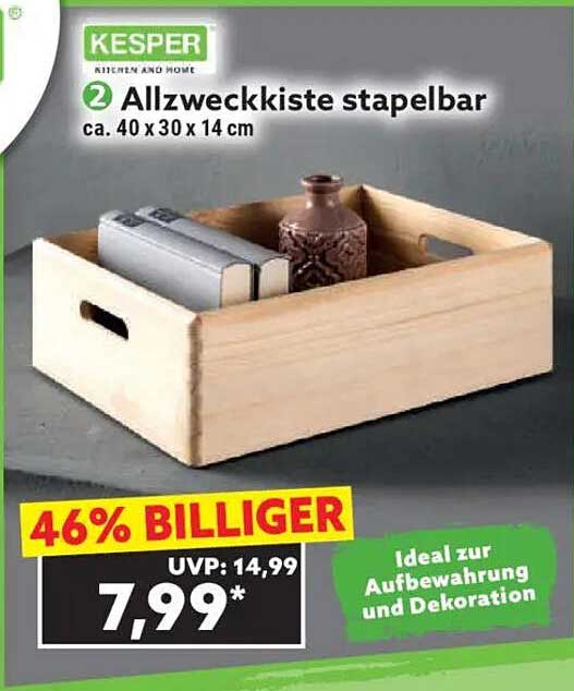 Kesper Allzweckkiste stapelbar – ca. 40 x 30 x 14 cm