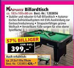 K&H Sports Billardtisch 6 Fuß