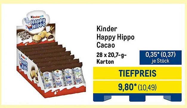 Kinder Happy Hippo Cacao 28 x 20,7-g-Karton