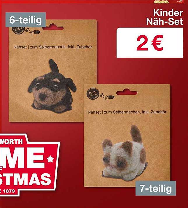 Kinder Näh-Set 6-teilig und 7-teilig zum Selbermachen