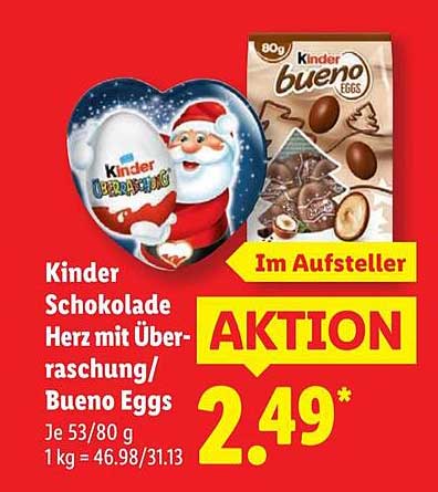 Kinder Schokolade Herz mit Überraschung / Bueno Eggs