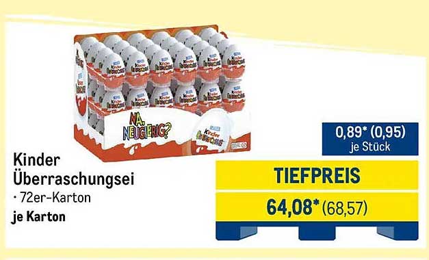 Kinder Überraschungsei - 72er-Karton