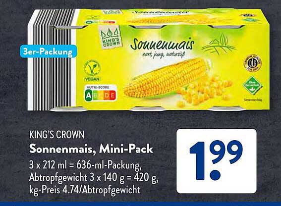 KING'S CROWN Sonnenmais, Mini-Pack