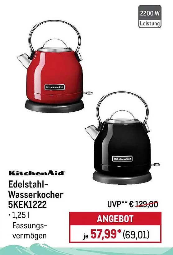KitchenAid Edelstahl-Wasserkocher 5KEK1222
