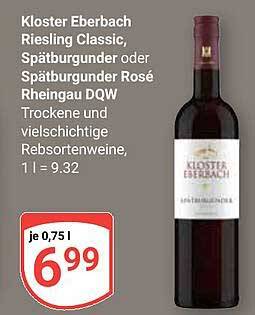 Kloster Eberbach Riesling Classic, Spätburgunder oder Spätburgunder Rosé Rheingau DQW