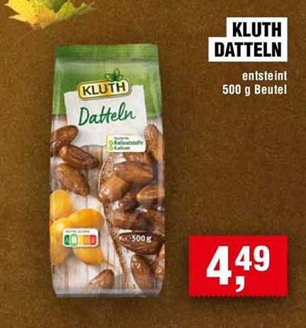 KLUTH DATTELN entsteint 500 g Beutel