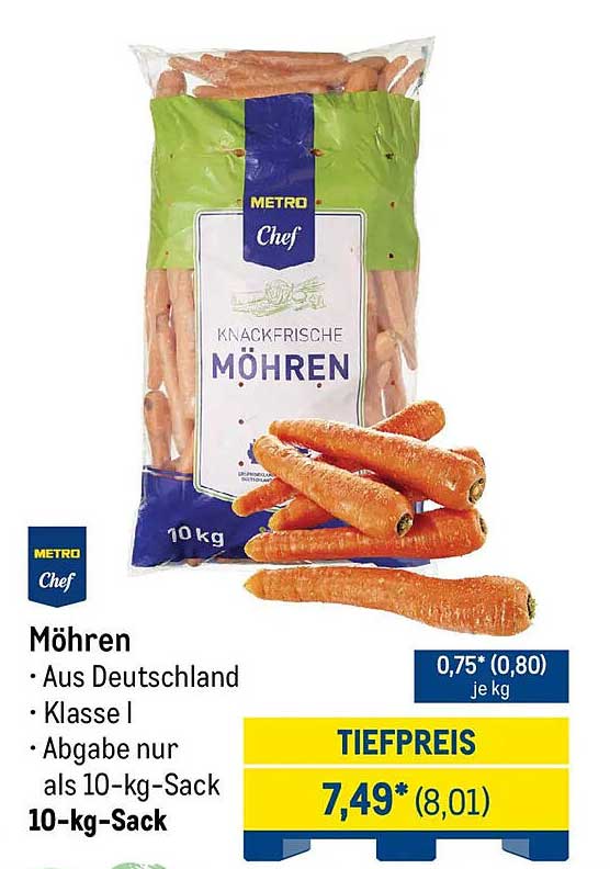 Knackfrische Möhren 10-kg-Sack
