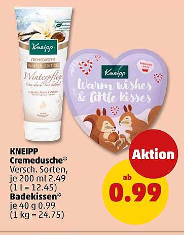 KNEIPP Cremedusche Winter Edition und Bade-Kissen