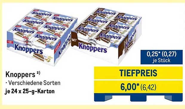 Knoppers – Verschiedene Sorten im Karton