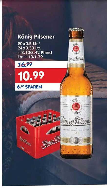 König Pilsener 20x0,5 Ltr./24x0,33 Ltr.