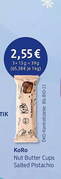 KoRo Nut Butter Cups Salted Pistachio