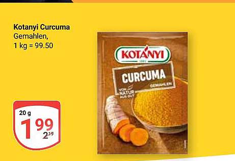 Kotanyi Curcuma Gemahlen, 20 g