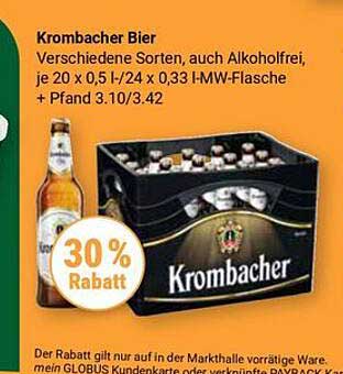 Krombacher Bier - Verschiedene Sorten, auch Alkoholfrei, 20 x 0,5 l