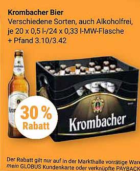Krombacher Bier - Verschiedene Sorten, auch Alkoholfrei