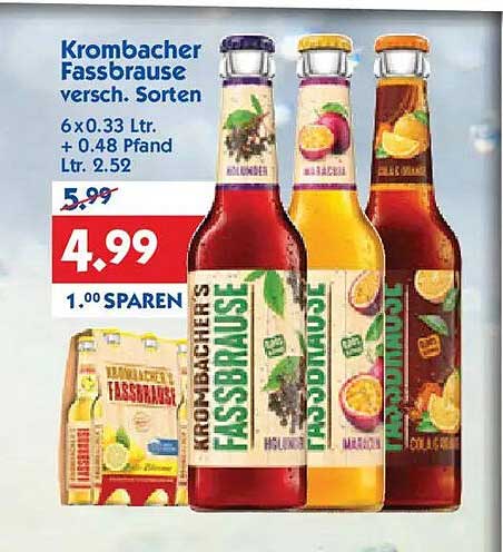 Krombacher Fassbrause - Verschiedene Sorten 6 x 0,33 L