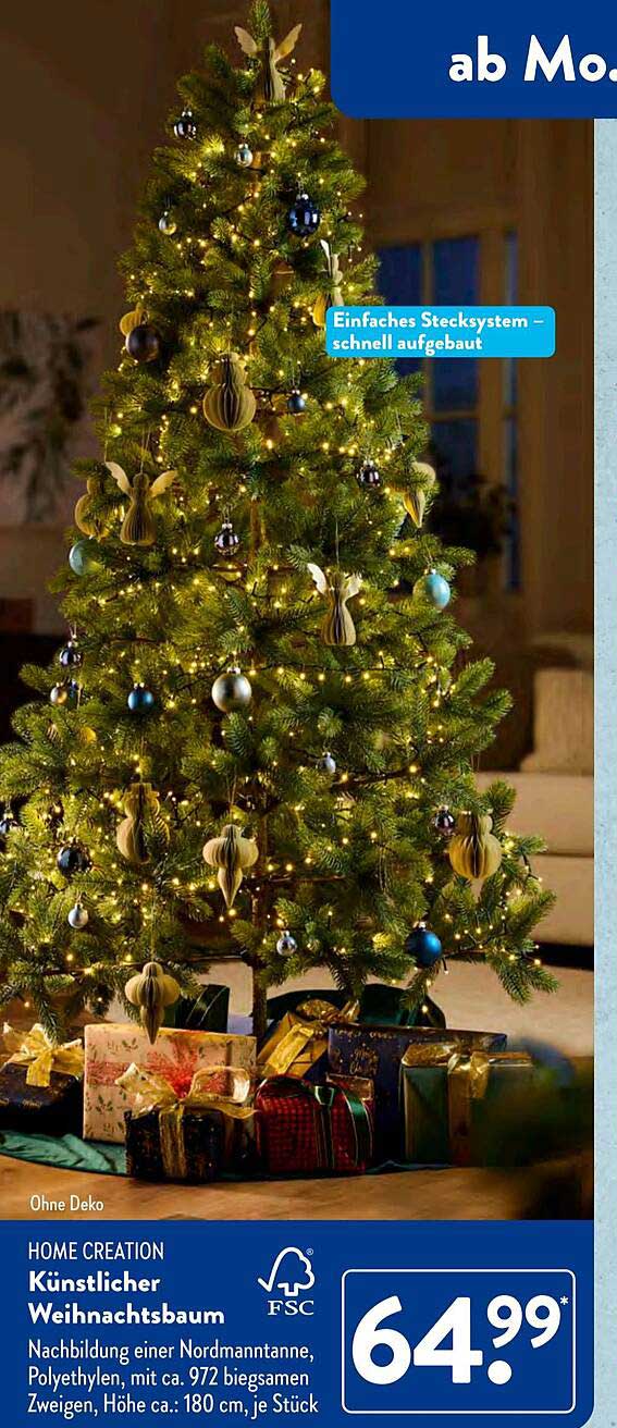 Künstlicher Weihnachtsbaum von Home Creation, Höhe ca. 180 cm