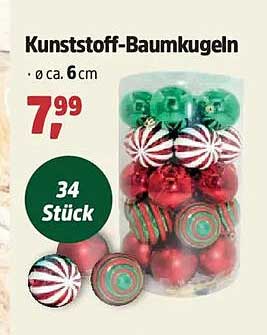 Kunststoff-Baumkugeln 34 Stück - ca. 6 cm