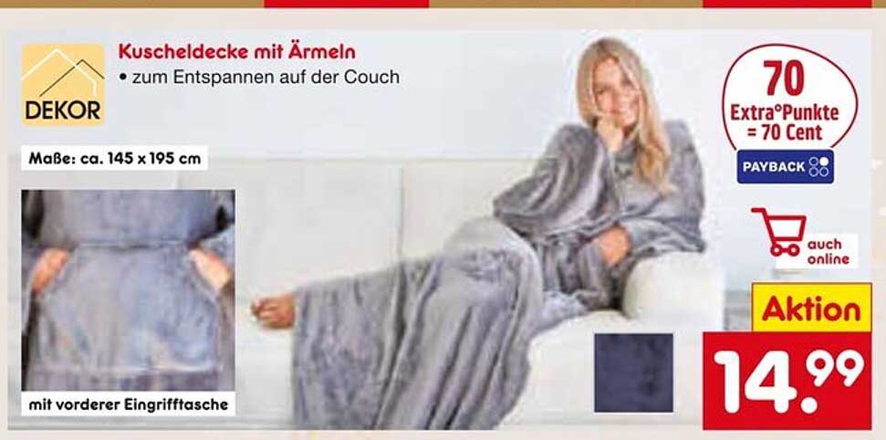Kuscheldecke mit Ärmeln - zum Entspannen auf der Couch