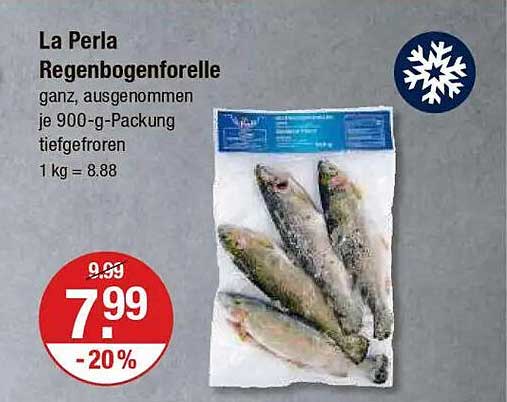 La Perla Regenbogenforelle - ganz, 900-g-Packung tiefgefroren