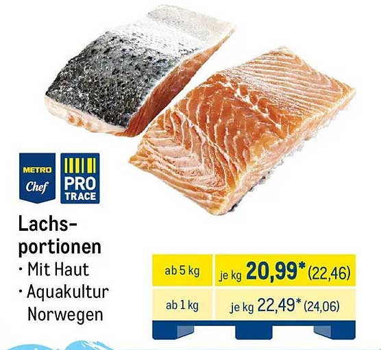 Lachsportionen - Mit Haut, Aquakultur Norwegen