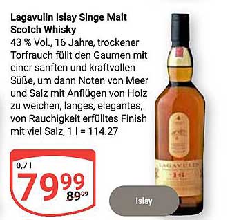 Lagavulin Islay Single Malt Scotch Whisky 16 Jahre