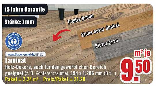 Laminat - Holz-Dekore mit 15 Jahren Garantie