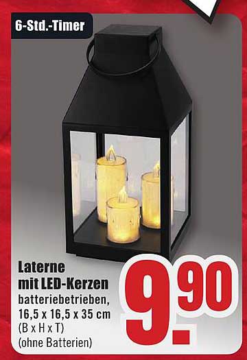 Laterne mit LED-Kerzen