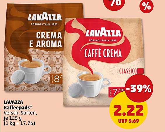 LAVAZZA Kaffeepads - Verschiedene Sorten, je 125 g