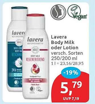 Lavera Body Milk oder Lotion - verschiedene Sorten 250/200 ml