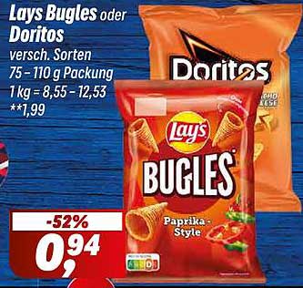 Lays Bugles oder Doritos - Verschiedene Sorten