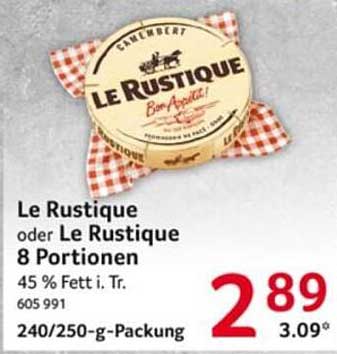 Le Rustique Camembert 8 Portionen - 240/250-g-Packung