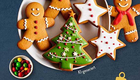 Lebkuchenfiguren und Weihnachtsgebäck