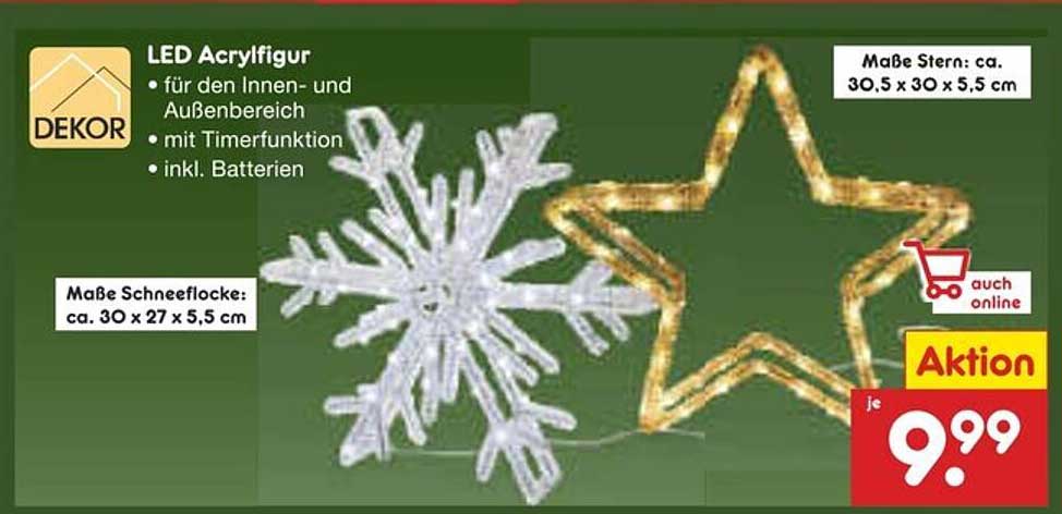 LED Acrylfigur für den Innen- und Außenbereich mit Timerfunktion