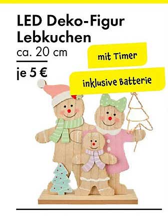 LED Deko-Figur Lebkuchen ca. 20 cm